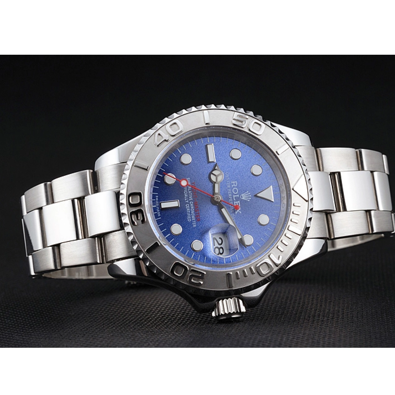 Good Copy Rolex Watches Rolex Stainless Dial Bracelet Case Swiss And Steel Blue Yacht-Master 0804